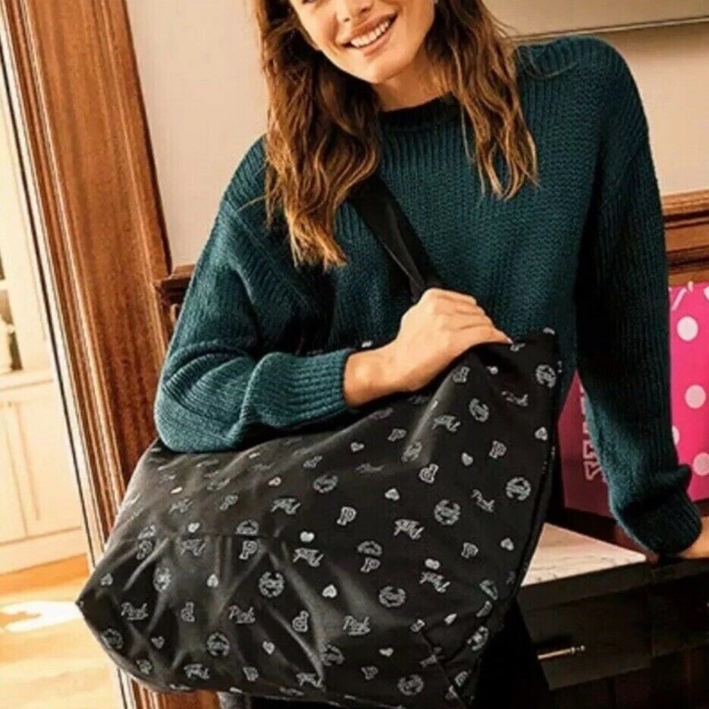 Victoria’s Secret “Pink” Black/silver  Patterned Women's Bag